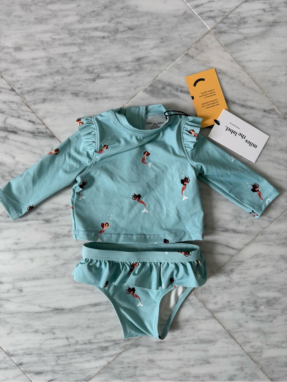 Miles the Label Baby Seafoam Mermaid Rash Guard Set